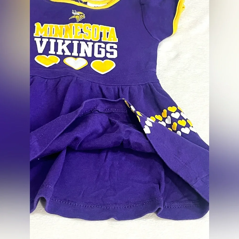 Minnesota Vikings Purple Heart to Heart Toddler NFL Children’s Dress Girls 3T - Picture 6 of 12